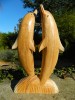 Wooden Dolphin Fish Carving - Dancing Dolphins - 30cm