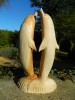 Wooden Dolphin Fish Carving - Dancing Dolphins - 30cm