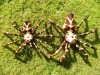 Hand Carved Wooden Spiders - 40cm, 60cm, Pair