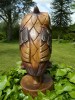 Wooden Owl Carving - Hand-made Owl on Perch - 18cm/7''