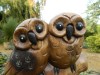 Two Owls on Perch - Loving Owls