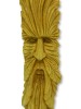 Wooden Green Man Carving- Hand Carved Half Tree Log - Old Man of The Woods 100cm