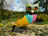 Metal Owl Standing Tealight Holder - Yellow, Blue, Green, Purple (face)