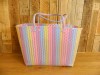 Handmade Recycled Plastic Multi Use Woven Bag - Light Pastel