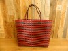 Handmade Recycled Plastic Multi Use Woven Bag - Red And Black