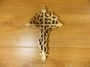 Wooden Cross Carving Wall Art Tile - Vine Cross 30cm