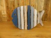 Wooden Folding Table Shabby Chic Furniture - Collapsible Table Fish - Blue