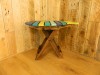 Wooden Folding Table Shabby Chic Furniture - Collapsible Table Fish - Green