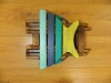 Wooden Folding Table Shabby Chic Furniture - Collapsible Table Fish - Green