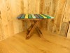 Wooden Folding Table Shabby Chic Furniture - Collapsible Rectangle table - Green