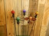 Hand Made Metal Spider & Bat On Stick