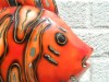 Garden Wall Art Metal Large Tropical Fish Garden Ornament - Orange & Black