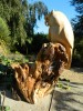 Wooden Owl Carving - Horned Owl on Root Wood