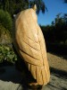 Wooden Owl Carving - Horned Owl on Root Wood