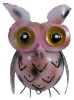 Metal Owl Garden Ornament Hanging Tea light Candle Holder - Pink Owl