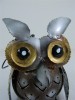 Metal Owl Garden Ornament Hanging Tea light Candle Holder - Brown Owl