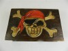 Wooden Pirate Trinket Box Book Shaped