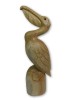 Wooden Pelican Carving - Hand Carved Head Up Pelican 30cm