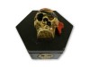 Wooden Pirate Trinket Box Hexagon Shaped - Skull And Crossbones