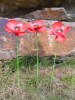 Metal Red Poppy - Three Flowers