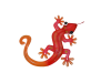 Metal Gecko Garden Ornament Lizard Wall Art Hanging Single -Red With Orange Tail