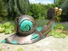 Metal Snail Tea Light Holder Garden Lantern Ornament - Snail