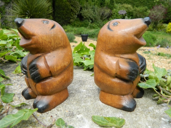 Wooden Pair Of Animals - Pair of Moles