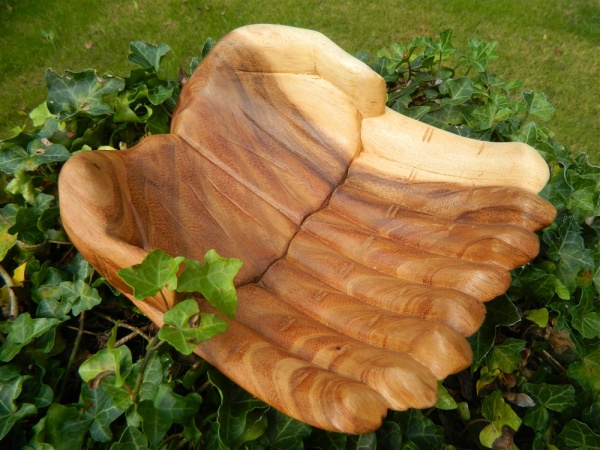 Wooden Hand Bowl - Begging Hands 20cm