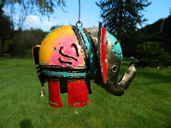 Metal Hanging Animal Tealight Holder  - Multi Elephant