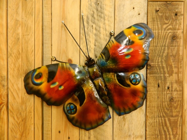 Metal Peacock Butterfly Wall Art