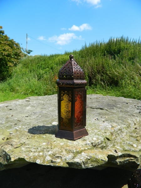 Moroccan Lanterns - Large Standing Orange/Yellow