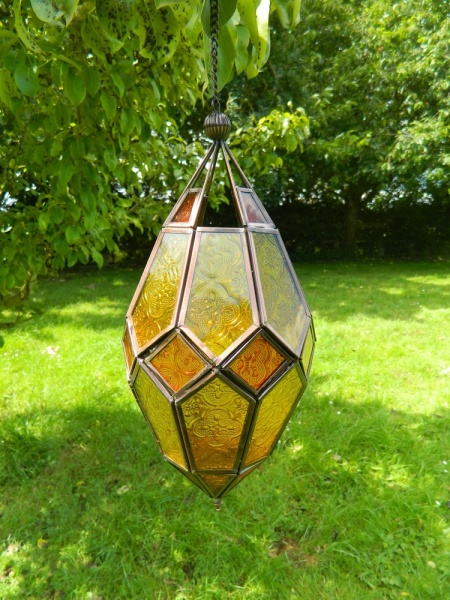 Moroccan Lanterns - Large Hanging Pendent Orange/Yellow