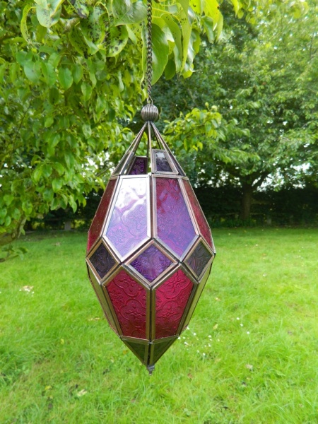 Moroccan Lanterns - Large Hanging Pendent Purple/Pink