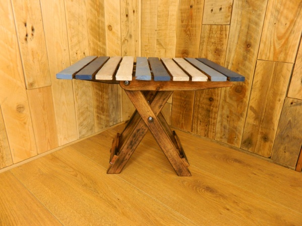 Wooden Folding Table Shabby Chic Furniture - Collapsible Rectangle table - Blue