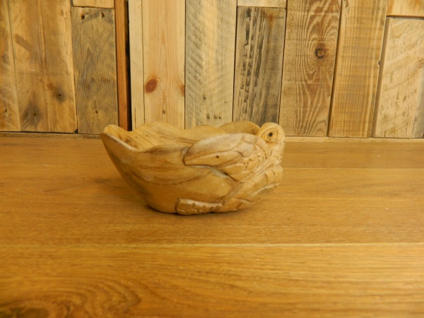 Wooden Turtle Bowl Carved Bowl 15cm