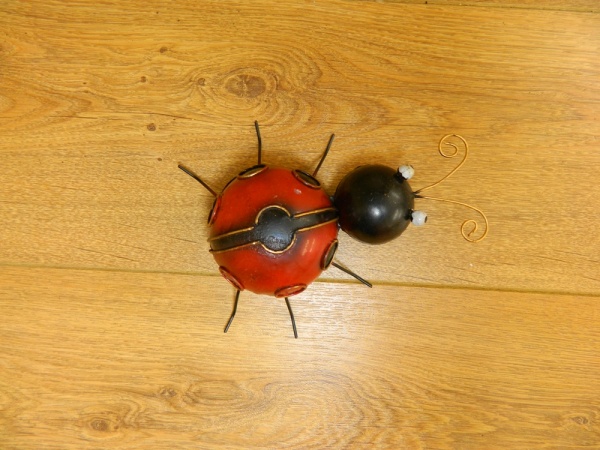 Metal Ladybird Wall Art Garden Ornament Small Ladybug - 16cm