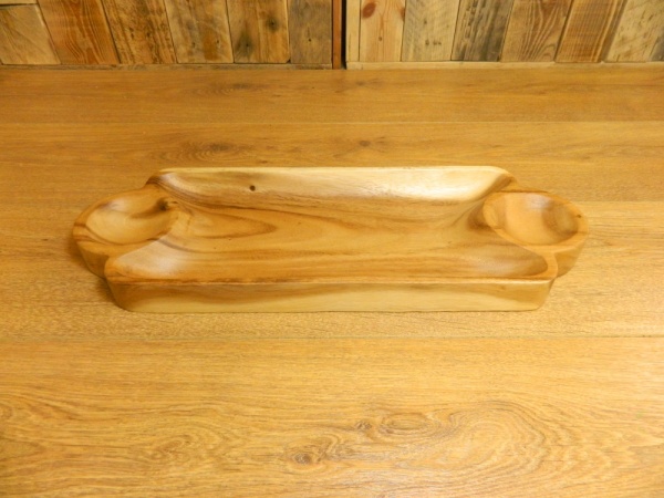 Hand Carved Chip And Dip Board