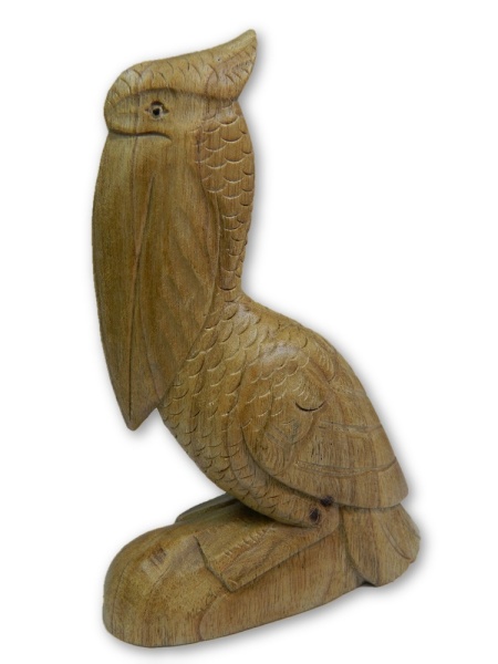 Wooden Pelican Carving - Hand Carved Pelican 20cm